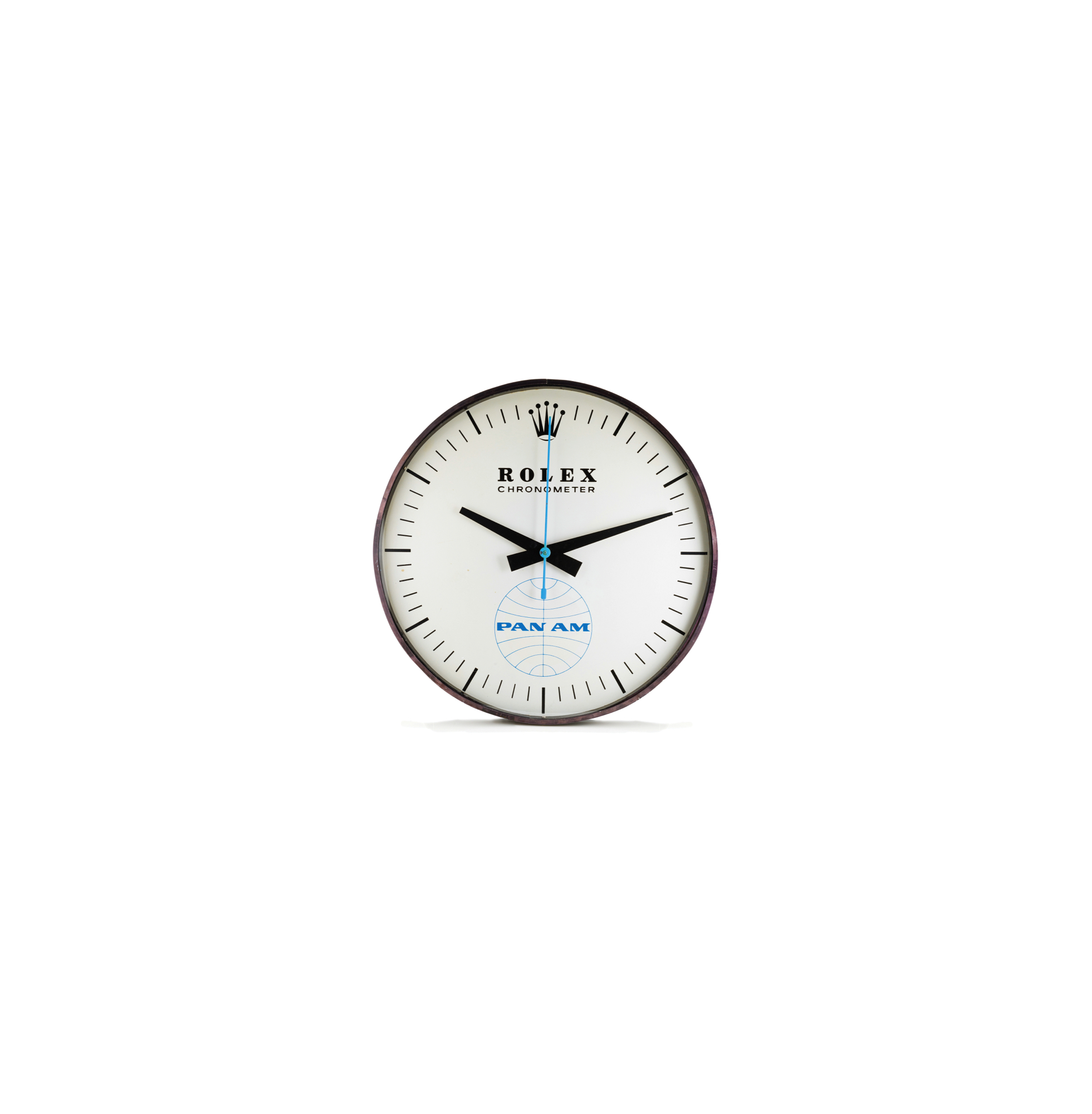 ROLEX` PAN-AM AIRLINES ELECTRIC WALL CLOCK Hanover Manufacturing